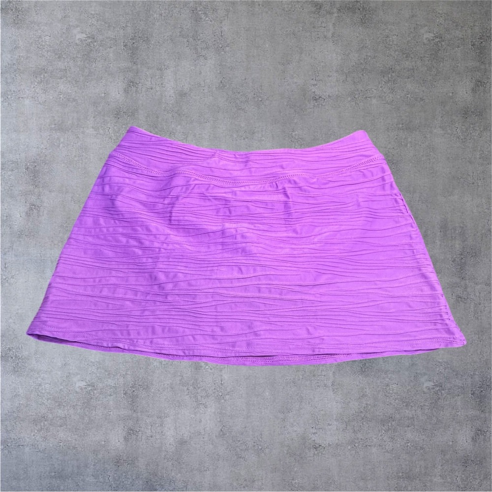 Lands' End Tankini Swim Set Womens 12/10 Purple Textured 2-Piece Skirt EUC - Picture 11 of 16